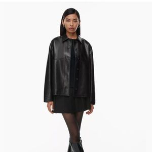 Sunday Best Gabby Vegan Leather Shirt Jacket